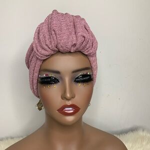 Elegant Pink Turban Headwrap